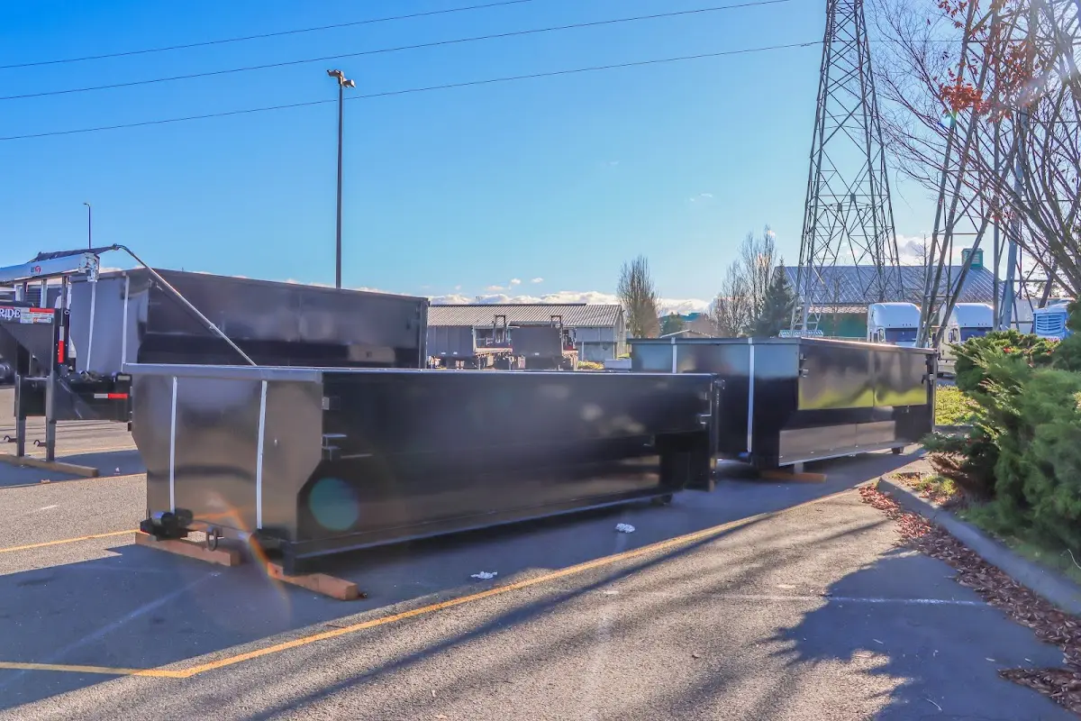 Roll-off dumpster ready for waste disposal at job site for 12 Yard Dumpster Rental in Green Valley